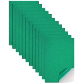 Jtnohx Adhesive Foam Sheets, 12 Pieces Eva Foam Paper, 7"×11.3" Craft Foam with Adhesive Backing, Sticky Foam for Crafts DIY (Green)