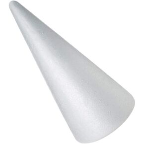 MILISTEN 2Pcs Craft Foam Cone White Foam Cones for DIY Home Arts Craft Project Christmas Tree Table Centerpiece Floral Arrangements 38x13.5cm (White)