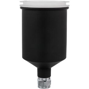 Master Elite 150 ml Aluminum Gravity Feed Touch-Up Spray Paint Gun Cup with a Drip-Free Plastic Push-On Lid - Matte Black Cup, Fits All Master Elite PRO-22 Series HVLP Touch-Up Spray Guns