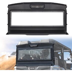 Rear Windshield for RMAX 4 1000, Back Windshield with Led Work Light Compatible with Yamaha Wolverine RMAX 4 1000 2021-2024 Accessories Scratch Resistant Dustproof Durable Poly Window