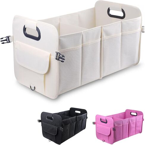 The Boys Trunk Organizer for Car - Large-Capacity Car Organizer, Foldable Trunk organizer for SUVs & Sedans, Sturdy Car Organization for Car Accessories, Tools, Sundries,3 Compartments (Beige) in Saudi Arabia