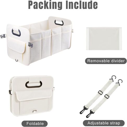 The Boys Trunk Organizer for Car - Large-Capacity Car Organizer, Foldable Trunk organizer for SUVs & Sedans, Sturdy Car Organization for Car Accessories, Tools, Sundries,3 Compartments (Beige) in Saudi Arabia