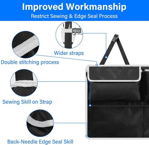 Trunk Organizer for Car Suv Truck Van, Hanging Car Trunk Organizer, Car Organizers and Storage with 6 Pockets and 2 hooks, Hanging Trunk Organizer Upgraded Reinforced Double Stitching Process in Saudi Arabia