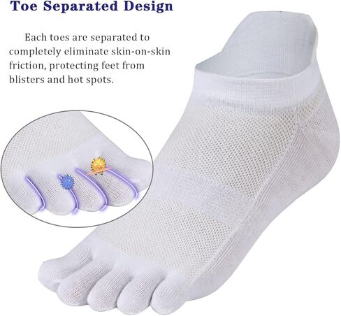 Meaiguo Men's Toe Socks Cotton Five Finger Socks Athletic Toe Socks for Running in Kuwait