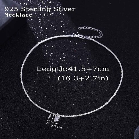 Yalice 925 Sterling Silver Sparkly Necklace Layered Dainty Chain Necklace Silver Cross Pendant Paperclip Necklaces Waterproof Minimalist Jewelry Gifts in Saudi Arabia