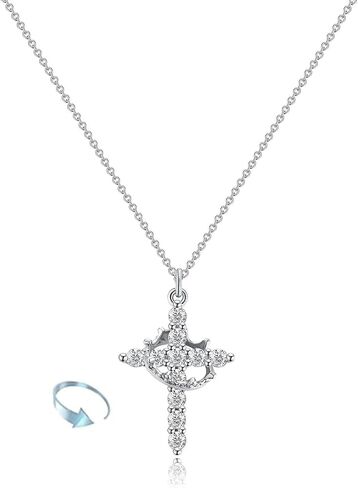 Cross Necklace for Women, 14K Gold Plated Tiny Sideway Cross Choker Necklace Dainty Layered Small Cross Charm Chain Necklace Faith Jewelry Religious Minimalist Gift in Kuwait