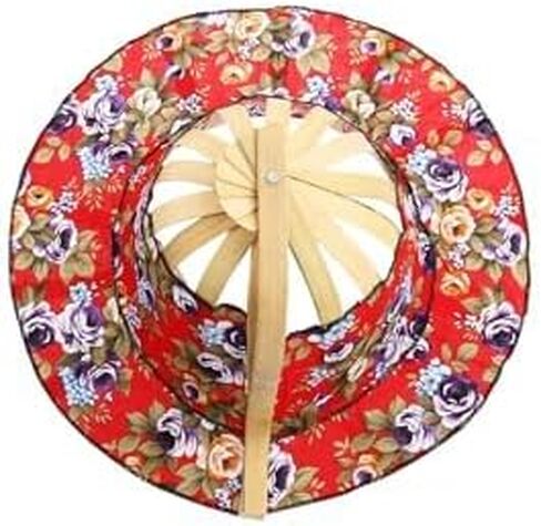 BESPORTBLE Hand Fan 2 1 Sun hat Solar hat Portable hat Floral Print hat Ladies Summer Hats Outdoor Flowers for Outside Hand held Fans Foldable Cotton hat Straw Fan hat Women's in Saudi Arabia