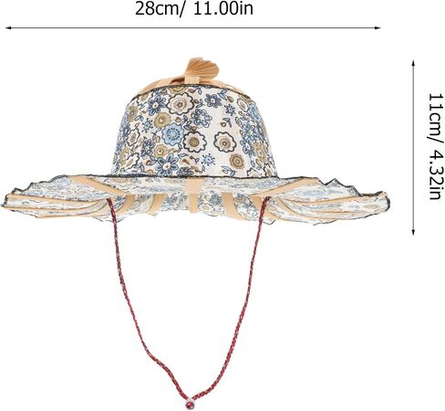BESPORTBLE Hand Fan 2 1 Sun hat Solar hat Portable hat Floral Print hat Ladies Summer Hats Outdoor Flowers for Outside Hand held Fans Foldable Cotton hat Straw Fan hat Women's in Saudi Arabia