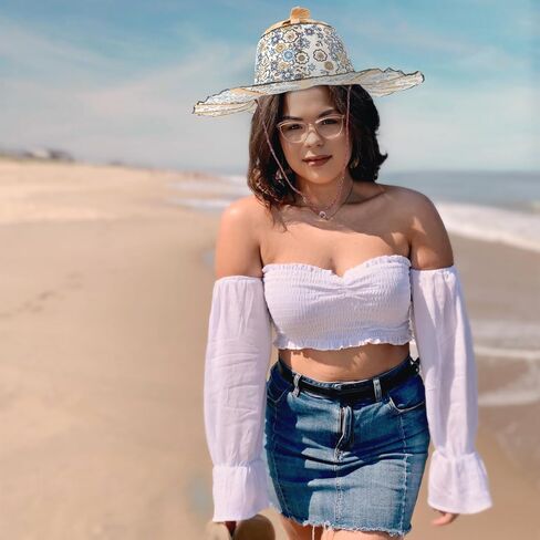 BESPORTBLE Hand Fan 2 1 Sun hat Solar hat Portable hat Floral Print hat Ladies Summer Hats Outdoor Flowers for Outside Hand held Fans Foldable Cotton hat Straw Fan hat Women's in Saudi Arabia