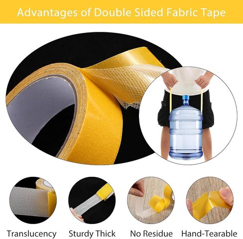 Double Sided Tape for Fabric, 1.18In x 33FT (10m) Heavy Duty Strong Sticky Fabric Adhesive Tape High Stickness Strong Mesh Tape Multifunctional Fiberglass Clear 2 Sided Tape for Clothes Carpet Crafts in Saudi Arabia