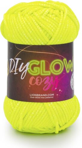 Lion Brand Yarn DIY Glow Cozy, Glow in The Dark Yarn, Neon Yellow, 1 Pack in Saudi Arabia