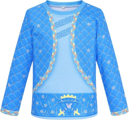 زي الفتيات باللون الأزرق مع شعر مستعار أزرق للأطفال، أزياء الهالوين، ملابس تنكرية لدور الفيلم، سروال قميص لحفلات أعياد الميلاد﻿ in Kuwait