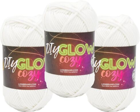 Lion Brand Yarn DIY Glow Cozy, Glow in The Dark Yarn, Neon Yellow, 1 Pack in Saudi Arabia