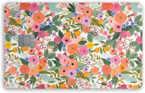 8Pcs/2Sets Floral Small Chip Credit Card Stickers Slim Waterproof Anti-Wrinkling Removable Vinyl Decals Debit Card Skin Cover in Saudi Arabia