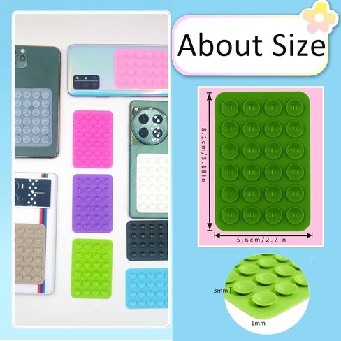 4 Pack Silicone Suction Cup Phone Case Mount for iPhone, Adhesive Phone Back Sucker Hippers Holder Grip Sticker Accessories, Phone Grippy Things with Double Sided Buddy Grips- White in Saudi Arabia