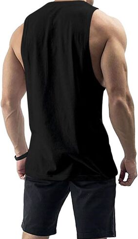 InleaderStyle Men's Workout Tank Tops Cotton Gym Cut Off Sleeveless T Shirt Bodybuilding Fitness Muscle Athletic Tank Tops in Kuwait