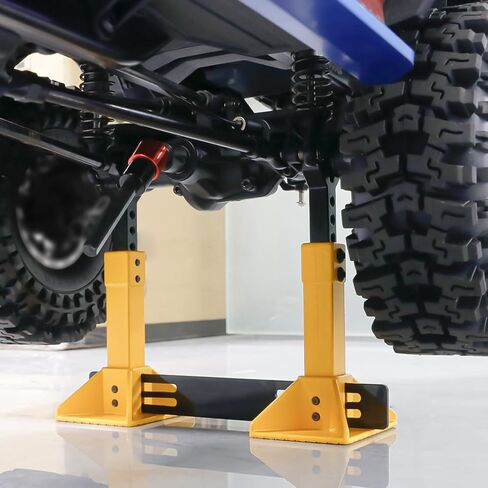حامل مقبس سيارة RC لـ 1/8 1/10 مقياس تسلق الزاحف سيارة جاك حامل مقياس ملحق لـ Traxxas TRX4 محوري SCX10 RC4WD Tamiya CC01 D90 HPI HSP D110 TF2 Redcat Gen7 Gen8، 2 قطعة حامل معدني (أصفر) in Kuwait
