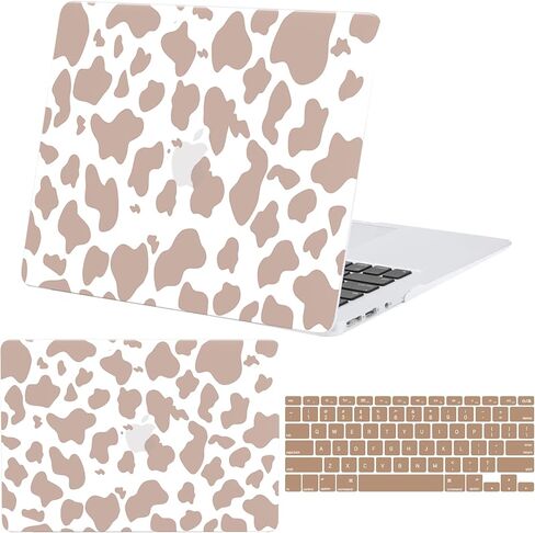 Compatible with MacBook Air 13.3 inch Case,（Older Version 2010-2017 Release Models A1369 & A1466 ） with Keyboard Protectors,Laptop Plastic Hard Shell（Brown Cow） in Saudi Arabia