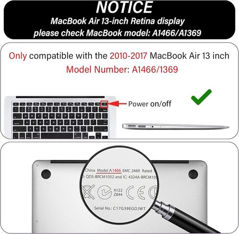 Compatible with MacBook Air 13.3 inch Case,（Older Version 2010-2017 Release Models A1369 & A1466 ） with Keyboard Protectors,Laptop Plastic Hard Shell（Brown Cow） in Saudi Arabia