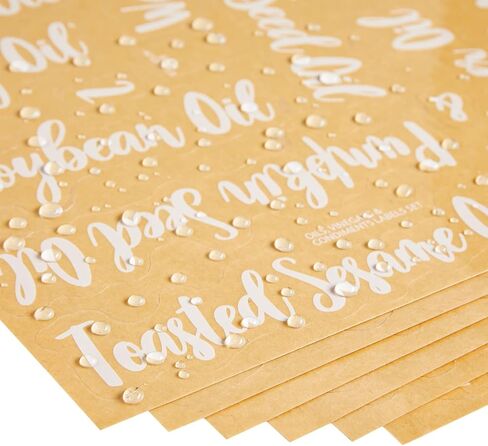 Talented Kitchen 114 Oils, Vinegars & Liquids Label System: 114 Names of Oils, Vinegars, Sauces Syrups & Blank Labels. Clear Sticker, Black Font. Preprinted Stickers in Kuwait