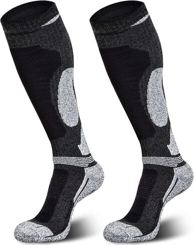 Merino Wool Ski Socks for Mens Womens Knee High Thermal Snowboarding Socks for Cold Weather in Kuwait