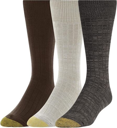 جوارب جوني مضلع للرجال من جولد تو ، 3 أزواج من الجوارب جوني ضلع الطاقم ، 3 أزواج (عبوة من 3) in Kuwait