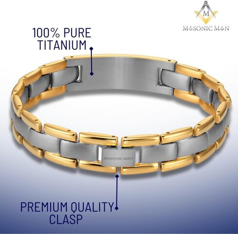 MasonicMan Black Titanium Freemasonry Masonic Bracelet with Ajusting Tool and Gift Box in Saudi Arabia