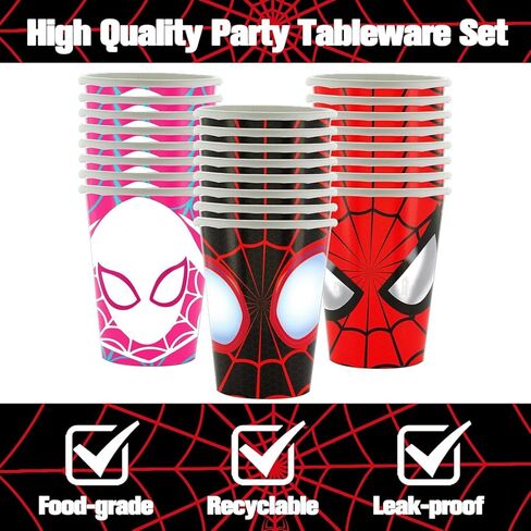 120 قطعة من زينة عيد الميلاد العنكبوتية، 60 طبق، 30 منديل و30 كوب لمستلزمات حفلات أعياد الميلاد العنكبوتية in Kuwait