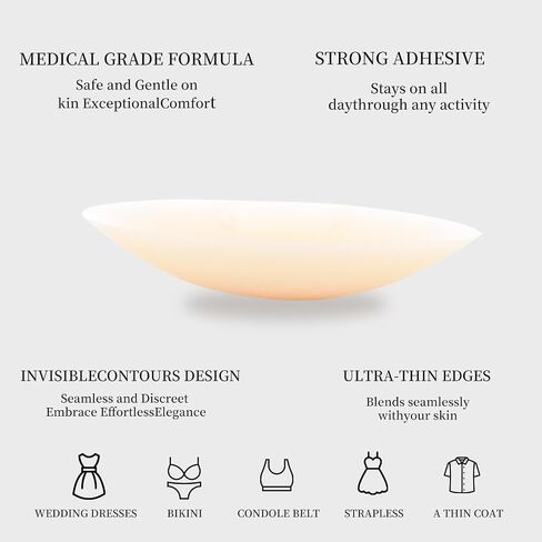 Nipple Cover,Sticky Adhesive Silicone Invisible Pasties,Reusable Pasty Ultra Thin Nipple Covers for Women (4 pcs) in Saudi Arabia