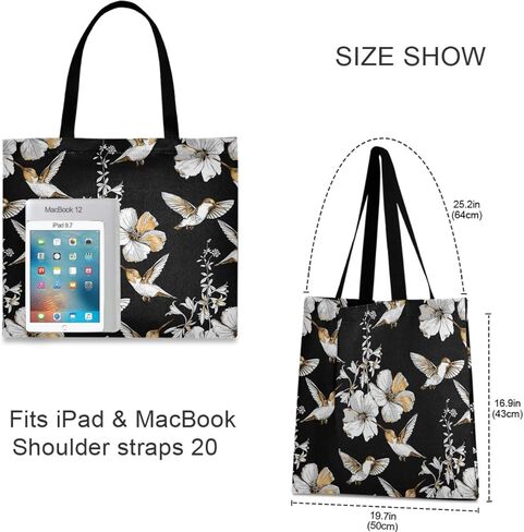 visesunny Large Women Casual Shoulder Bag Handbag Shopping Grocery Canvas Bag in Kuwait