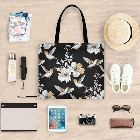 visesunny Large Women Casual Shoulder Bag Handbag Shopping Grocery Canvas Bag in Kuwait