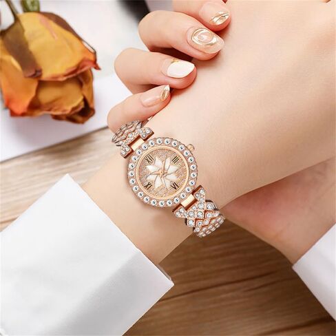 CdyBox Women Luxury Watches Steel Band with Diamonds Bracelets Watches Set Quartz Wristwatch Wholesale in Kuwait
