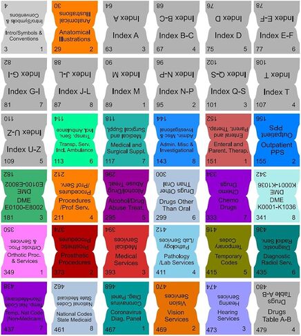 Book Tabs for 2024 HCPCS Level II Expert AAPC Version. Laminated, Color-Coded, and Repositionable with Alignment Card for Easy Application. (Book not Included) in Saudi Arabia