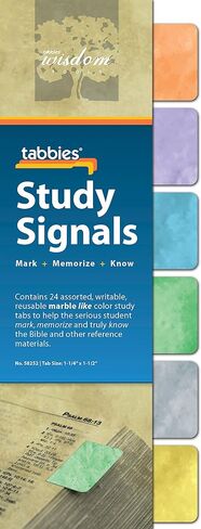 tabbies Study Signals, Writable, Reusable Wordless Book Asst. Colors, Mark Your Place & Flag Important Information, 24 Tabs/Pack (58253) in Saudi Arabia