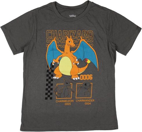 Seven Times Six Pokemon Boys' Charizard 0006 Fire Type Kids Gaming Graphic Print T-Shirt, 8 in Saudi Arabia