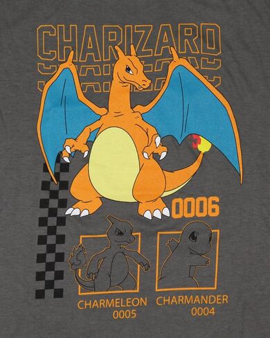 Seven Times Six Pokemon Boys' Charizard 0006 Fire Type Kids Gaming Graphic Print T-Shirt, 8 in Saudi Arabia