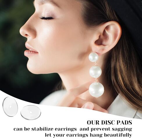 200 Pcs Clear Disc Pads to Stabilize Earrings Earlobe Support Patches Plastic Round Earring Backs Stopper Plastic Discs for Earring Backs and Jewelry Crafts in Saudi Arabia