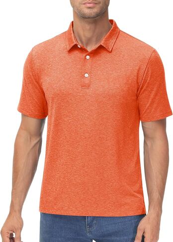 MAGCOMSEN Men's Short-Sleeve Polo,Golf Shirts for Men 3-Button Moisture Wicking,Athletic Casual Collared T-Shirt in Kuwait