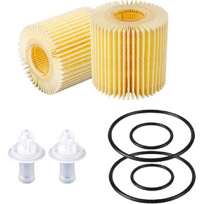 Engine Oil Filter, Oil Filter with Drain Plug Gasket Compatible with Toyota Rav4 Highlander Sienna & Lexus NX200T RX350/450h/450hL & Lotus