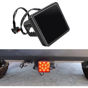 Pack-1 Car Hitch Tail Light, 3.2In Waterproof Automotive Brake Light Accessories with 15 LEDs, Universal Durable Super Bright Vehicle Tail Light Replacement for Truck SUV Car (Black)