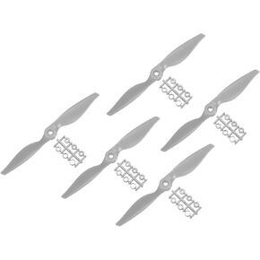 MECCANIXITY 5Pcs 7x5 Inch Propeller RC Propellers 2-Vane Blades Props Gray with Adapter Rings for RC Airplane Aircraft Prop Replacement