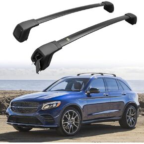 Cross Bars Roof Rack Fit for Mercedes-Benz GLC 2016-2022 Lockable Luggage Rack Crossbar Cargo Carrier Rooftop Accessories (with Side Flush Rails)