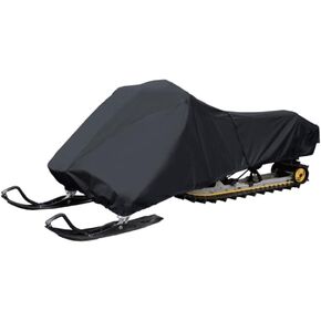 Pyle 138" Universal Heavy-Duty Snowmobile Cover - with Dual Air Vents, Non-scratch Hood Liner & Elastic Cord for Custom Fit - Waterproof & Weather Resistant Marine Grade Polyester Fabric PCVSNM14