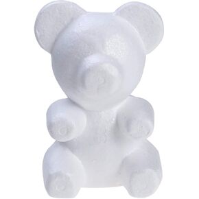 Amosfun Modelling Polystyrene Foam Bear Mould White DIY Craft for Flower Arranging Gift Wedding Party Decoration 7.87x 5.12 Inch