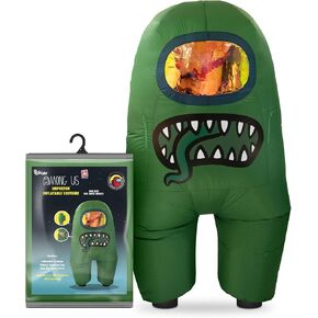 YuMe Official Among Us Toys Funny Inflatable Cool Cosplay Halloween Costumes for Adults - Green Impostor