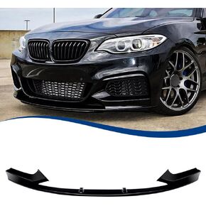 Front Lip Compatible with 2-Series (2014-2021) F22 M-Sport Model ABS Gloss Black Bumper Air Splitter (Gloss Black, F22)
