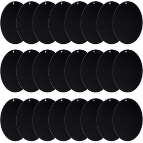 PATIKIL Acrylic Circle Blanks 2.5 Inch, 24 Pack Round Clear Disc Ornaments with Hole for DIY Keychain Project Crafting, Black