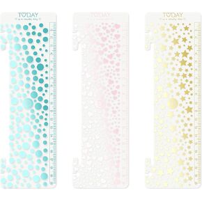 Discagenda Today Marker, Bubbles Hearts Stars for 6 Rings Binder and Discbound Dual Use Planner Organizer Bookmark Ruler, Set of 3 (A5)