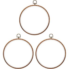 PATIKIL 6inch Embroidery Hoops, 3Pieces Imitated Wood Circle Frame Cross Stitch Hoop Ring for Embroidery Art Craft Sewing Ornaments Hanging Decoration
