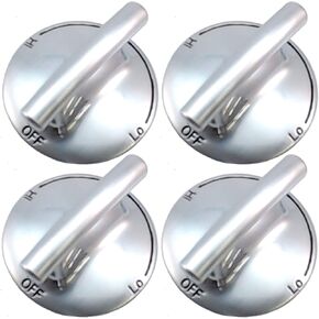 AP5668987 PS2375871 7733P410-60, Surface Burner Knobs Chrome Plated Plastic Ring with Nonslip Grip, Replacement Knobs, Control Knobs 4 Pack, Compatible with Maytag, Magic Chef, Jenn Air,etc
